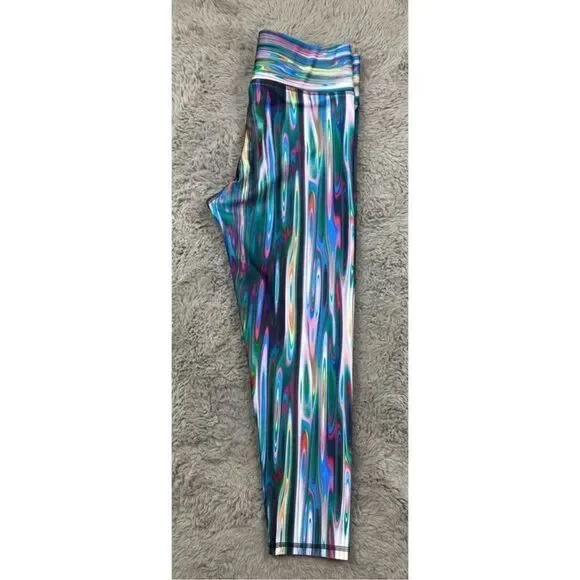 Terez rainbow liquid metal crop leggings with thick waistband - Picture 2 of 5